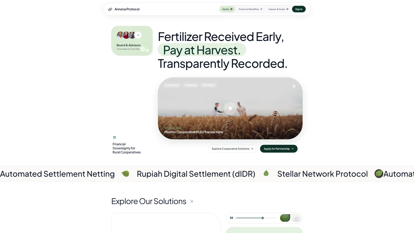Annona Protocol, live product