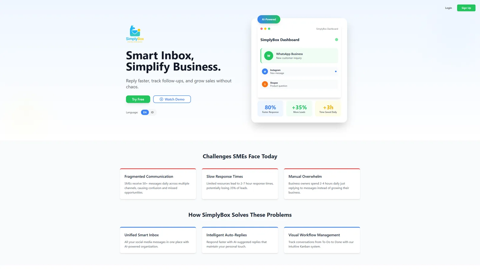 SimplyBox, live product